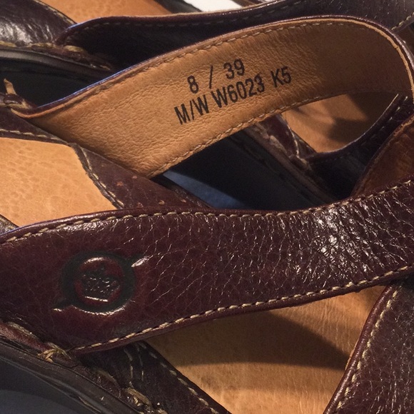 Born Brown Leather Sandals with Heel - Picture 6 of 7